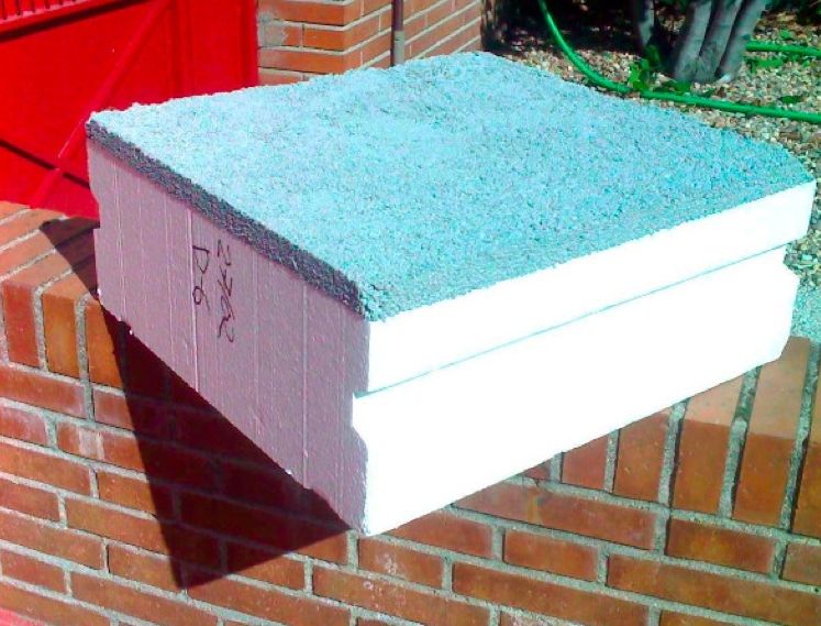 Polystyrene concrete block